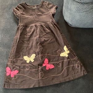 Girls Lands End butterfly cotton dress sz 5